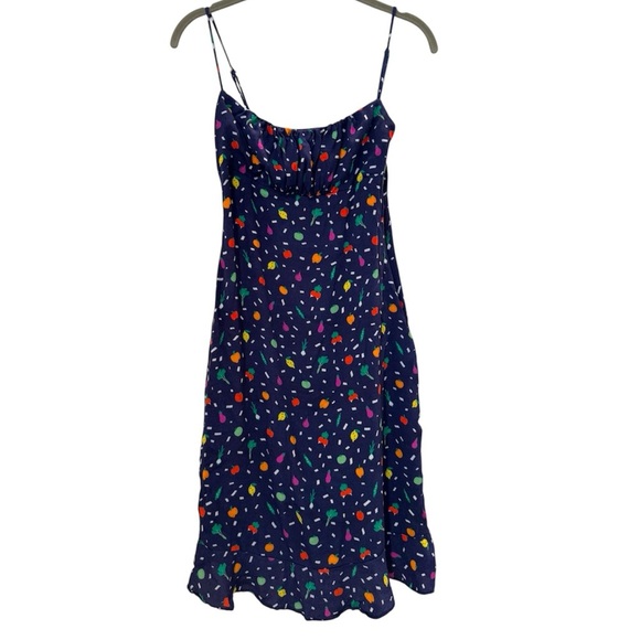 Staud Farmer’s Market Print Veggie Shift Dress Sleeveless Spaghetti Strap - Picture 1 of 8